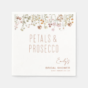 Petals und Prosecco-Wildblume Brautparty Serviette