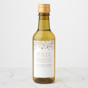 Petals und Prosecco-Wildblume Brautparty Weinetikett