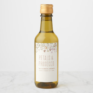 Petals und Prosecco-Wildblume Brautparty Weinetikett