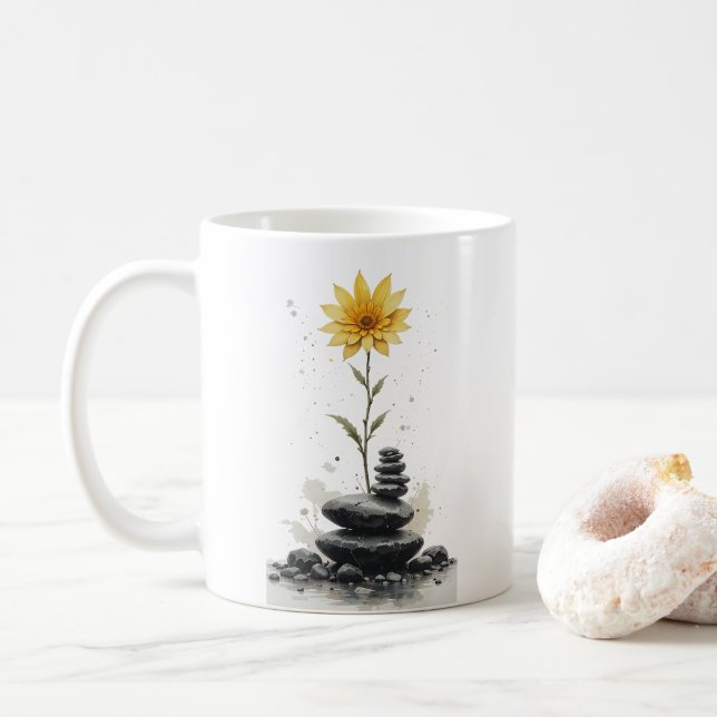Petals und Stones Symphony Kaffeetasse (Mit Donut)