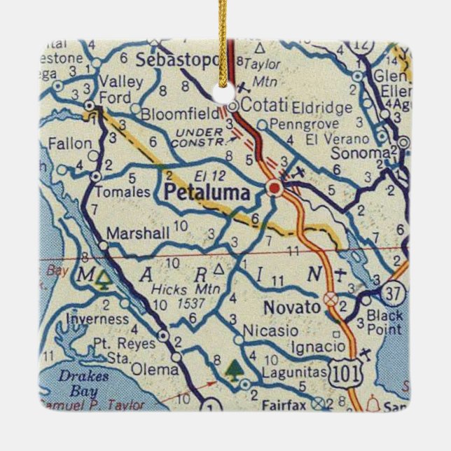 Petaluma Classic Map Keramikornament (Rückseite)