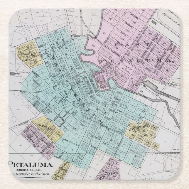 Petaluma, Kalifornien 2 Rechteckiger Pappuntersetzer (Vorderseite)