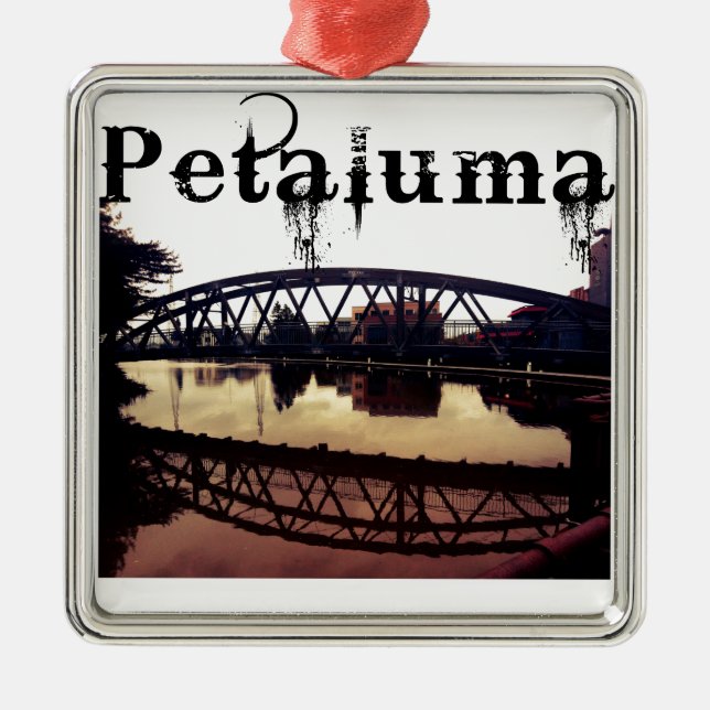 Petaluma Kalifornien Silbernes Ornament (Vorne)