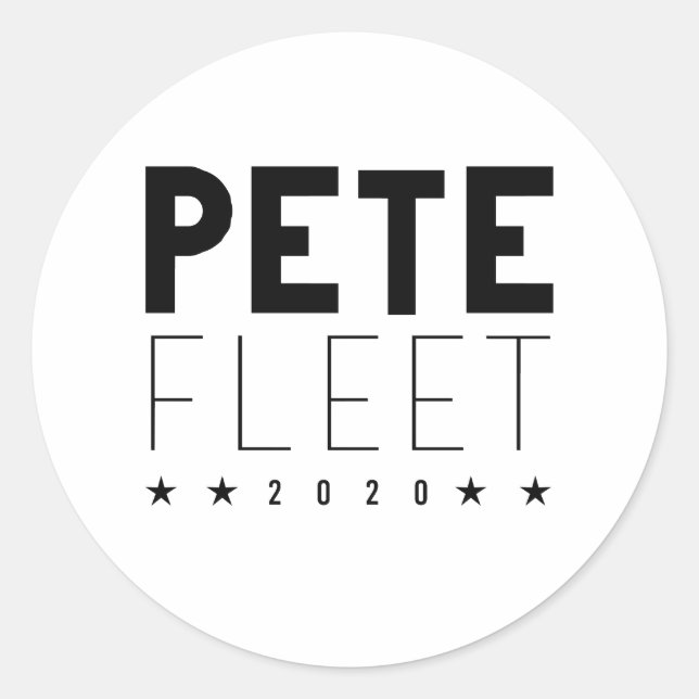 Pete Fleet 2020 Runder Aufkleber (Vorderseite)
