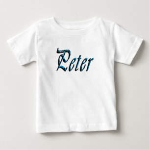 "Peter" Blaue Zahlen Peter Name, Baby T-shirt