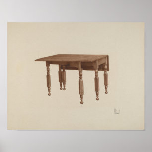 Peter C. Ustinoff Gateleg Table c. 1942 Poster