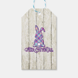 Peter Cottontail Lila Karierter Osterhase Geschenkanhänger