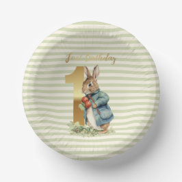 Peter das Kaninchen Gemüse pflücken ersten Geburts Pappteller