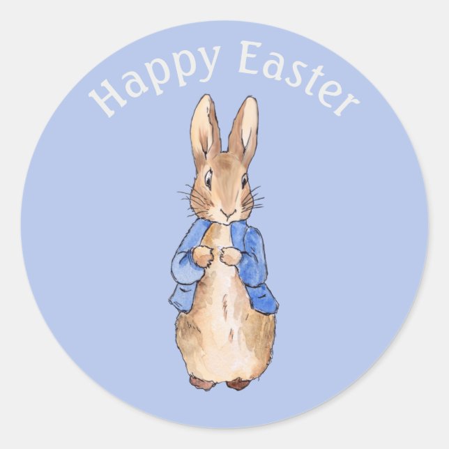 Peter das Kaninchen Gruß Ostern Runder Aufkleber (Vorderseite)