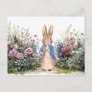Peter das Kaninchen in seinem Garten Postkarte