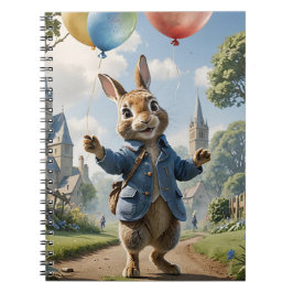 Peter das Kaninchen mit Ballons Notizblock