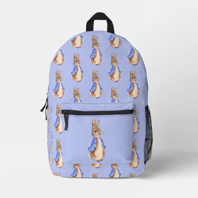 Peter das Kaninchen mit blauem Hintergrund Bedruckter Rucksack (Vorderseite)
