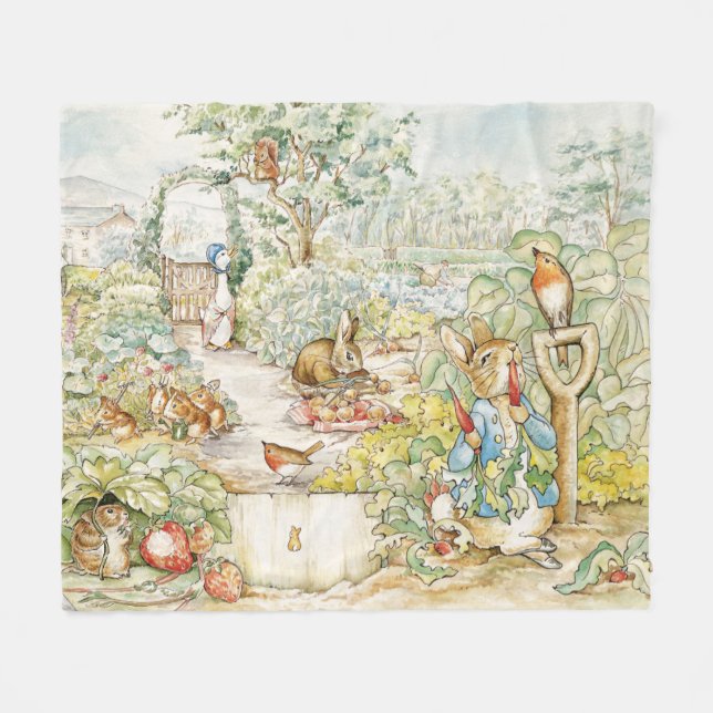 Peter das Kaninchen mit Jemima Puddle Duck Fleecedecke (Vorderseite (Horizontal))