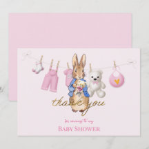 Peter das Kaninchen mit rosa bunte danke