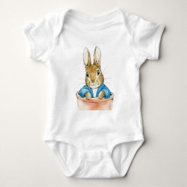 Peter das Kaninchen sitzt in einem Topf Baby Strampler