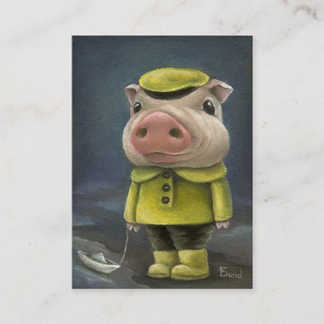 Peter das Schwein, das sein Boot segelt Visitenkarte (Vorderseite)