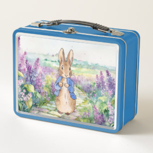 Peter der Hase mit Wasserfarben Flieder Metall Brotdose