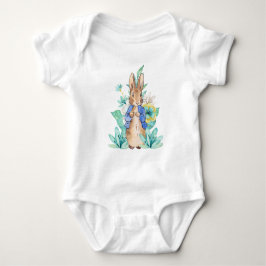 Peter der Kaninchen Aquarellfarben Blume Baby Strampler