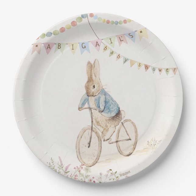 Peter der Kaninchen-Bunny-Gender-Neutral-Baby-Dusc Pappteller (Vorderseite)