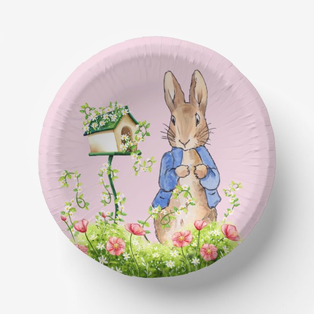 Peter der Kaninchen in seinem Garten Pappteller (Vorderseite)