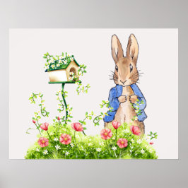 Peter der Kaninchen in seinem Garten Poster