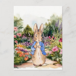 Peter der Kaninchen in seinem Garten Postkarte
