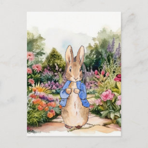 Peter der Kaninchen in seinem Garten Postkarte