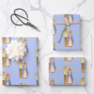 Peter der Kaninchen mit blauen Schmetterlingen Geschenkpapier Set