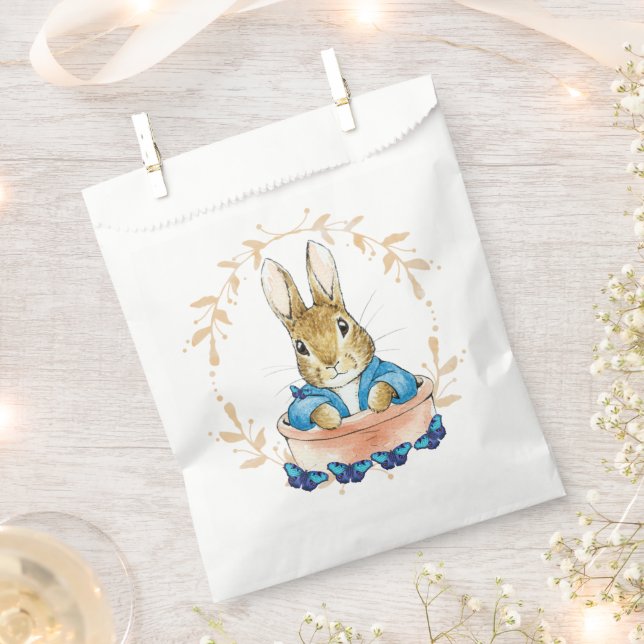 Peter der Kaninchen mit blauen Schmetterlingen Geschenktütchen (Ausgeschnitten)