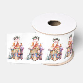 Peter der Kaninchen mit Weihnachts-Hütte Ripsband