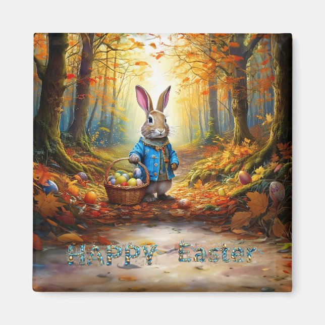 Peter der Osterhase mit Eierkörbchen Magnet (Vorne)