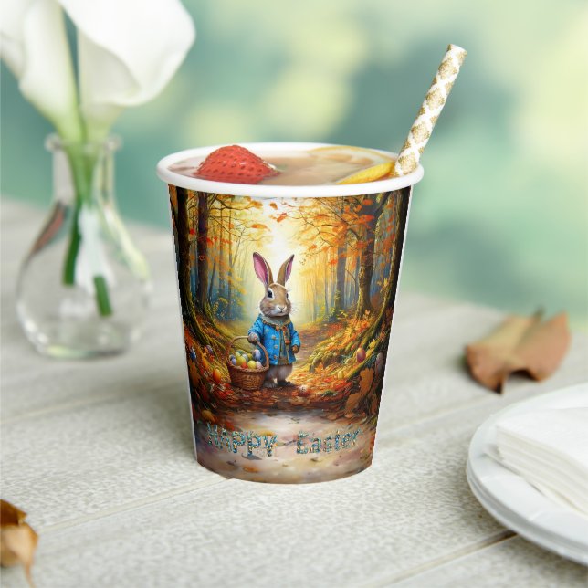 Peter der Osterhase mit Eierkörbchen Pappbecher (In Situ)