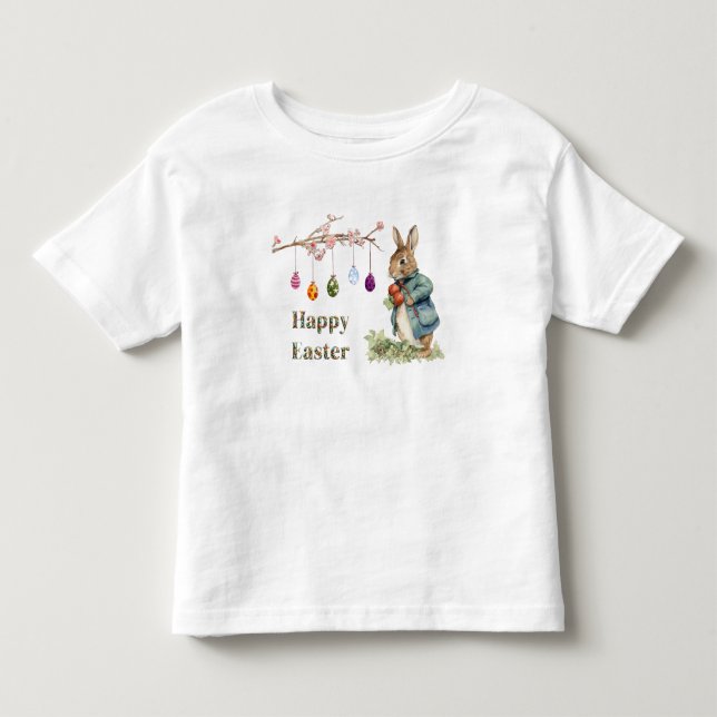 Peter der Osterkaninchen Ostereier Happy Oster Kleinkind T-shirt (Vorderseite)