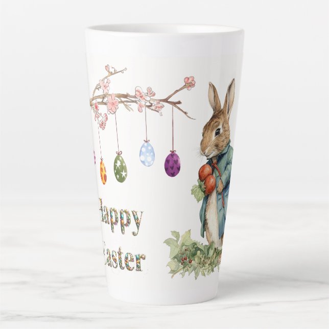 Peter der Osterkaninchen Ostereier Happy Oster Milchtasse (Vorderseite)