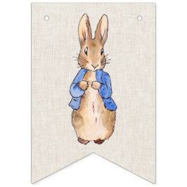 Peter der Rabbit beige Leinen texturiert Hintergru Wimpelkette