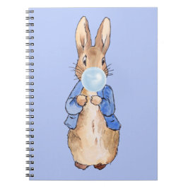 Peter der Rabbit bläst blauer Kaugummi Notizblock