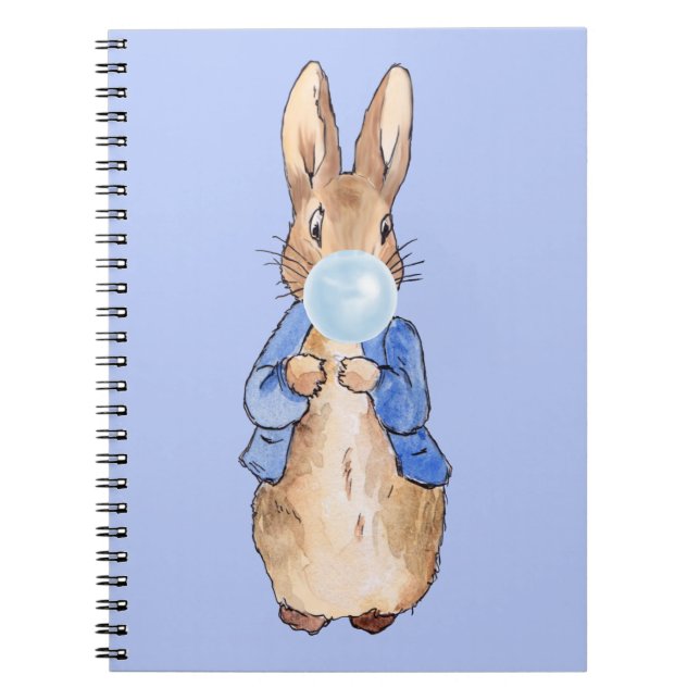 Peter der Rabbit bläst blauer Kaugummi Notizblock (Vorderseite)