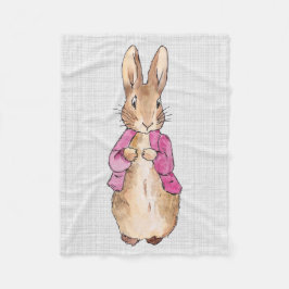 Peter der Rabbit Pink Jacket Gray Linen Fleecedecke