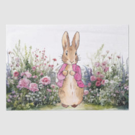 Peter der Rabbit Pink Jacket in seinem Garten Seidenpapier