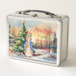 Peter der Rabbit Weihnachtsbaum Metall Brotdose