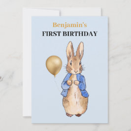 Peter der Rabbit zum ersten Geburtstag Einladung