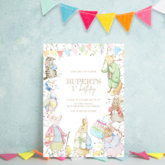 Peter der Rabbit zum ersten Geburtstag Einladung