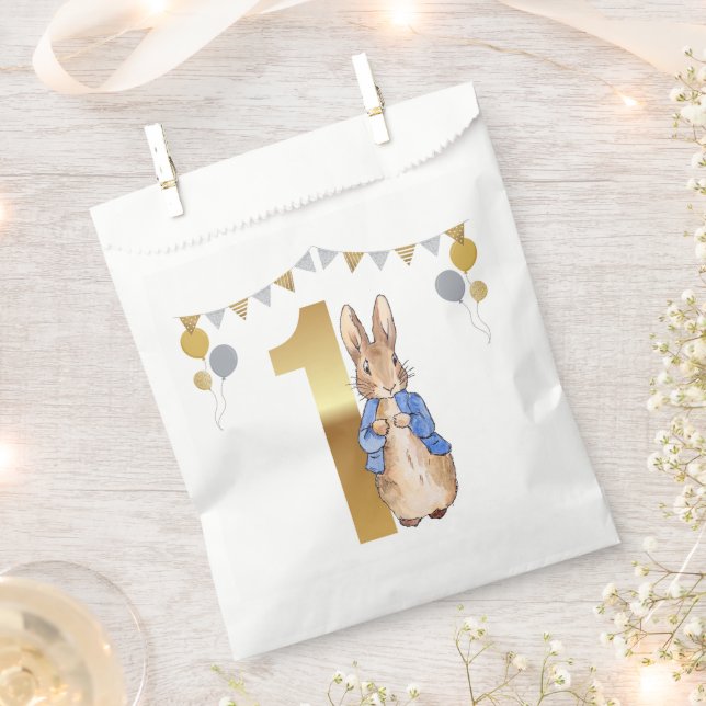 Peter der Rabbit zum ersten Geburtstag Geschenktütchen (Ausgeschnitten)