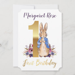 Peter der Rabbit zum ersten Geburtstag Karte