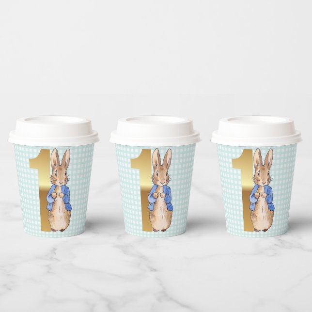 Peter der Rabbit zum ersten Geburtstag Pappbecher (Multi)