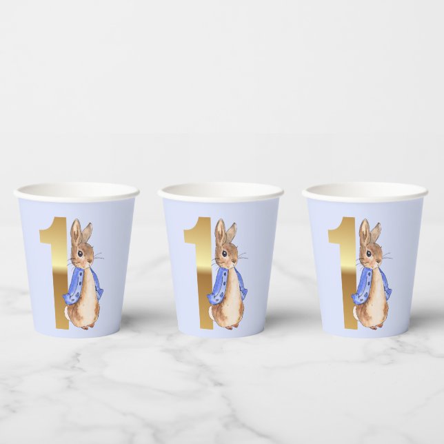 Peter der Rabbit zum ersten Geburtstag Pappbecher (Multi)