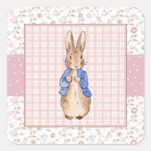 Peter die Rabbit Pink Jacke Quadratischer Aufkleber