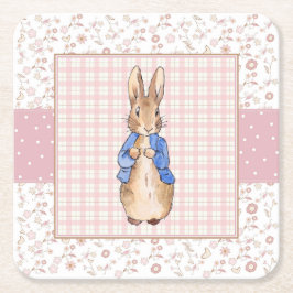 Peter die Rabbit Pink Jacke Rechteckiger Pappuntersetzer