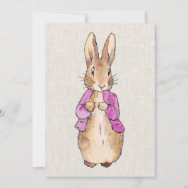 Peter die Rabbit rosa Jacke beige Leinenstruktur Einladung