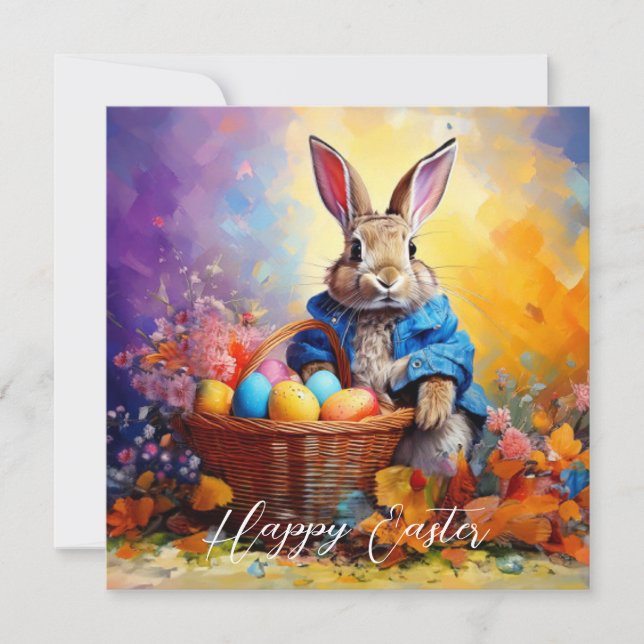 Peter Easter Bunny mit Ostereier Happy Osterfeier (Vorderseite)